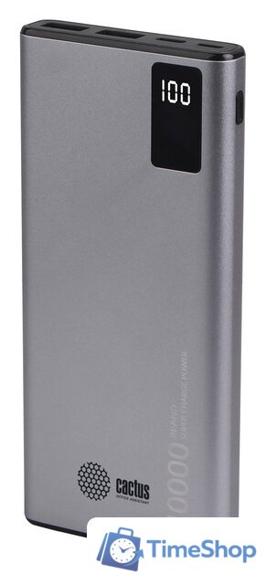 Внешний аккумулятор CACTUS CS-PBFSLT-10000 (серый) - Изображение №1 — Интернет-магазин Time-Shop
