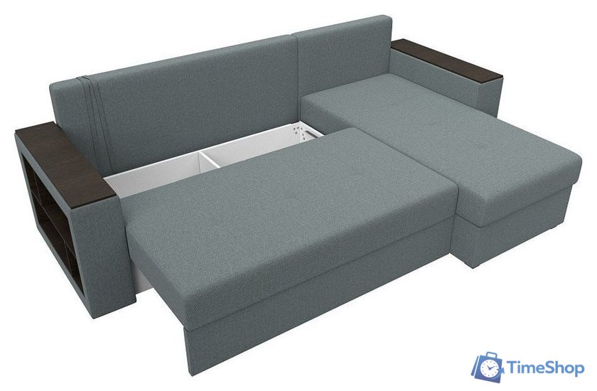 Угловой диван Лига диванов Дубай Лайт правый 121640 (рогожка амур серый) - Изображение №3 — Интернет-магазин Time-Shop