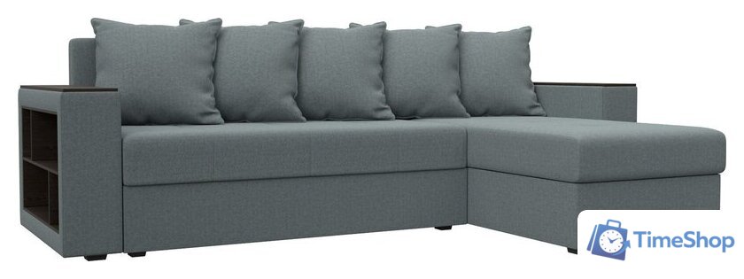 Угловой диван Лига диванов Дубай Лайт правый 121640 (рогожка амур серый) - Изображение №1 — Интернет-магазин Time-Shop