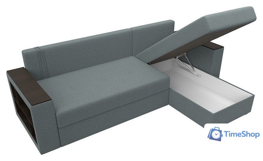 Угловой диван Лига диванов Дубай Лайт правый 121640 (рогожка амур серый) - Изображение №5 — Интернет-магазин Time-Shop