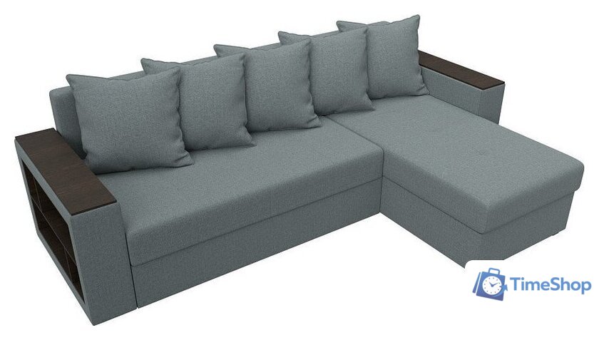 Угловой диван Лига диванов Дубай Лайт правый 121640 (рогожка амур серый) - Изображение №2 — Интернет-магазин Time-Shop