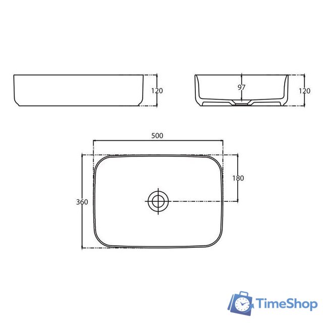 Умывальник Allen Brau Fantasy 50 4.11021.TP коричневый - Изображение №2 — Интернет-магазин Time-Shop