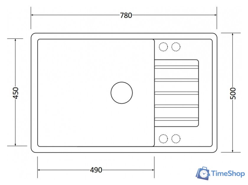 Кухонная мойка ZorG Dello 78 (черный опал) - Изображение №2 — Интернет-магазин Time-Shop