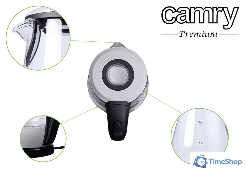 Электрический чайник CAMRY CR 1251W - Изображение №11 — Интернет-магазин Time-Shop