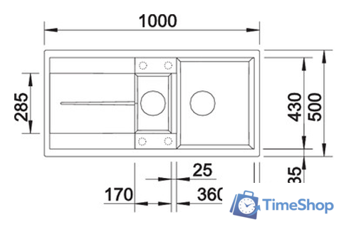 Кухонная мойка Blanco Metra 6 S 525926 (с корзиной, черный) - Изображение №2 — Интернет-магазин Time-Shop