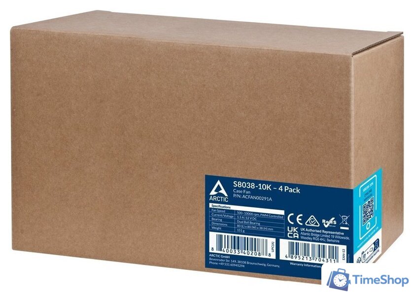 Комплект вентиляторов для корпуса Arctic S8038-10K 4 Pack ACFAN00291A - Изображение №6 — Интернет-магазин Time-Shop