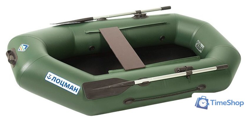 Гребная лодка Лоцман Гребная стандарт ЛС-220 (зеленый) - Изображение №1 — Интернет-магазин Time-Shop