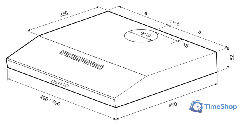 Кухонная вытяжка Krona Ermina 600 PB (черный) - Изображение №2 — Интернет-магазин Time-Shop