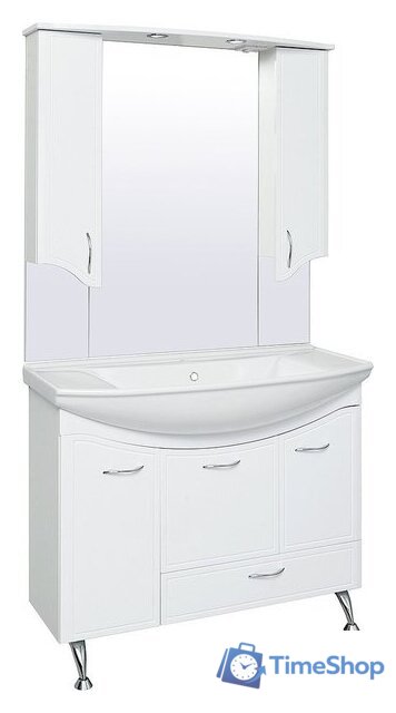  Runo Тумба с умывальником Севилья 105 с корзиной для белья + Стиль 1050 (напольная) - Изображение №5 — Интернет-магазин Time-Shop