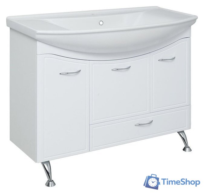  Runo Тумба с умывальником Севилья 105 с корзиной для белья + Стиль 1050 (напольная) - Изображение №3 — Интернет-магазин Time-Shop