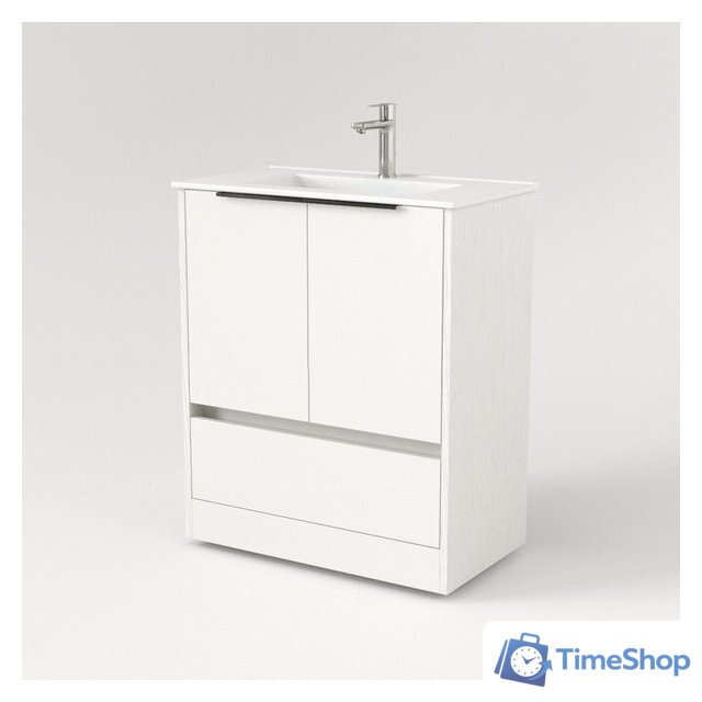  Дабер Тумба под умывальник 017 WeltWasser Deilbach 7517-70 Т17.7W.0.5Ч (белый древесный/ручка черная) - Изображение №2 — Интернет-магазин Time-Shop