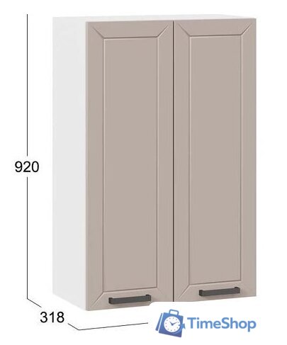 Шкаф навесной Трия Лорас 1ВВ6 с двумя дверями (белый/холст латте) - Изображение №3 — Интернет-магазин Time-Shop
