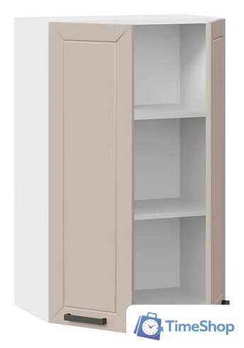 Шкаф навесной Трия Лорас 1ВВ6 с двумя дверями (белый/холст латте) - Изображение №2 — Интернет-магазин Time-Shop