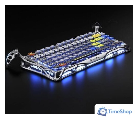 Клавиатура Gravastar Mercury K1 Pro Interstellar Silver (GravaStar x Kailh Speedy Mint) - Изображение №2 — Интернет-магазин Time-Shop