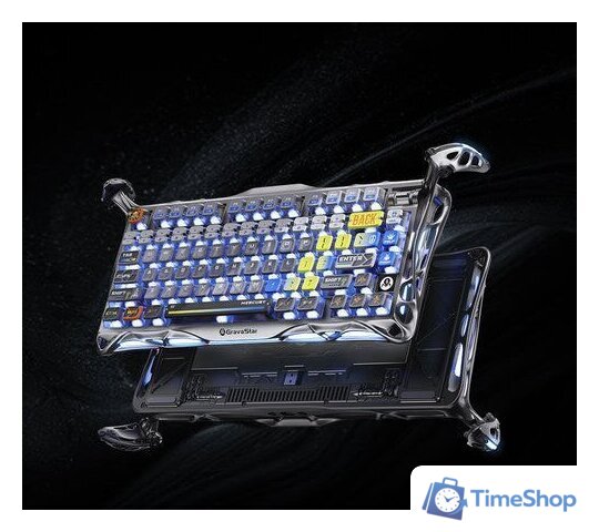 Клавиатура Gravastar Mercury K1 Pro Interstellar Silver (GravaStar x Kailh Speedy Mint) - Изображение №7 — Интернет-магазин Time-Shop