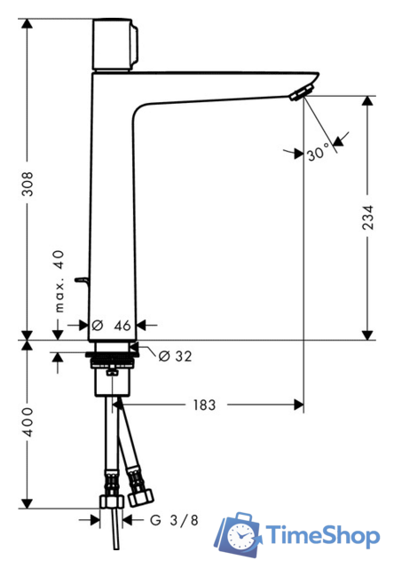 Смеситель Hansgrohe Talis Select E 71752000 - Изображение №2 — Интернет-магазин Time-Shop