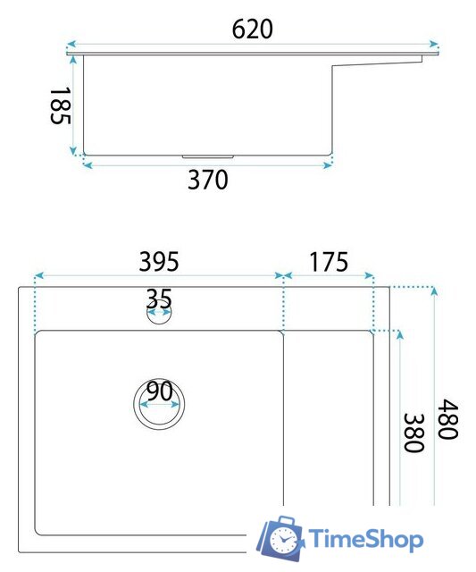 Кухонная мойка Rea ZLE-06014 (без смесителя) - Изображение №5 — Интернет-магазин Time-Shop