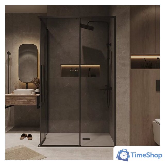 Душевой уголок Grossman Galaxy 110x90x195 300.K33.01.1190.21.10 (черный матовый/тонированное стекло) - Изображение №9 — Интернет-магазин Time-Shop