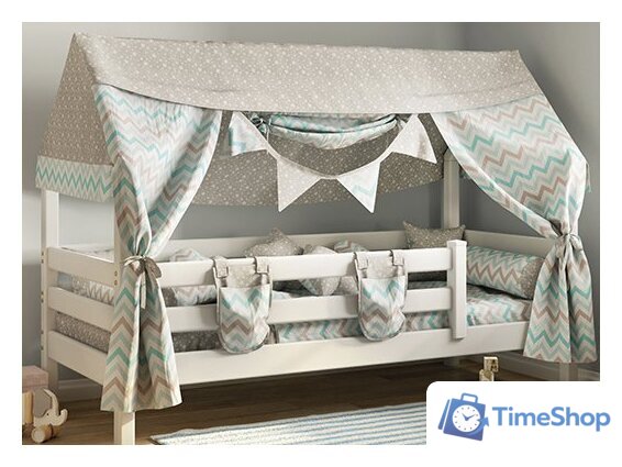 Кровать-домик Мебельград Соня с надстройкой 190x80 (белый) - Изображение №1 — Интернет-магазин Time-Shop