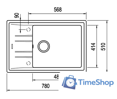Кухонная мойка TEKA Stone 60 S-TG 1B 1D AUTO WST (черный металлик) - Изображение №3 — Интернет-магазин Time-Shop