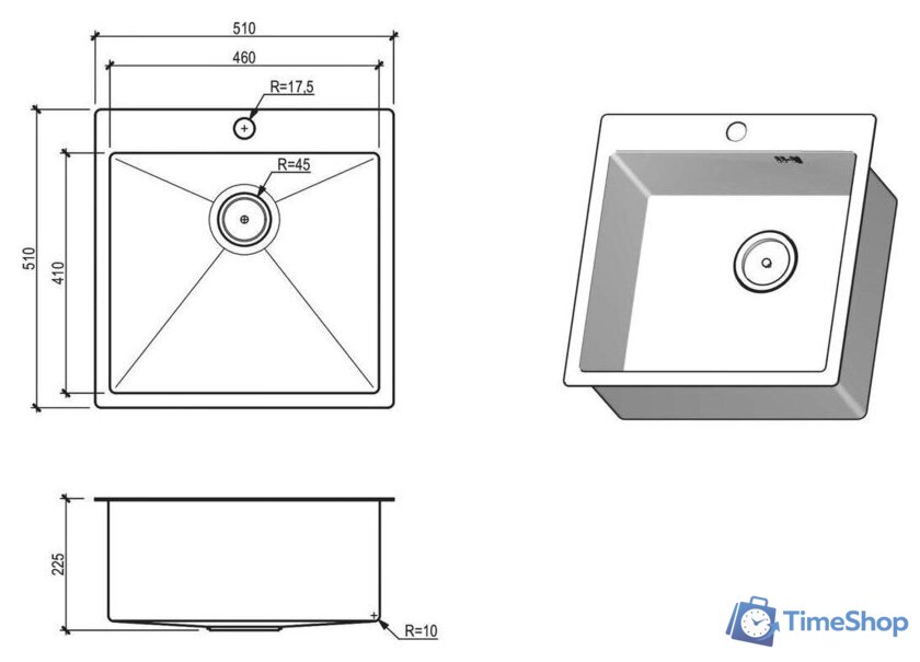 Кухонная мойка Floracio Steel F.5151.GDD - Изображение №4 — Интернет-магазин Time-Shop
