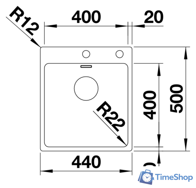 Кухонная мойка Blanco Andano 400-IF/A 525244 (с клапаном-автоматом, сатин) - Изображение №3 — Интернет-магазин Time-Shop