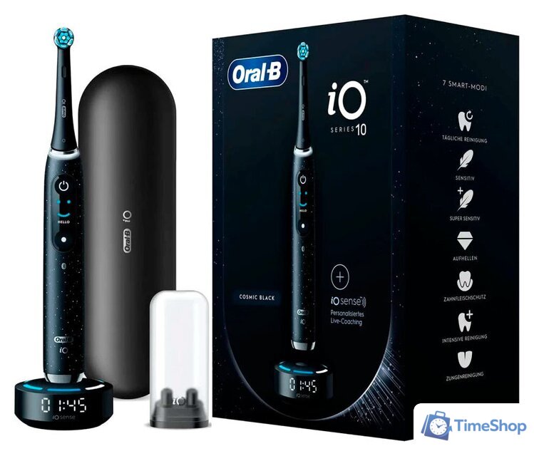 Электрическая зубная щетка Oral-B iO 10 Series 10 Cosmic Black (черный) - Изображение №1 — Интернет-магазин Time-Shop