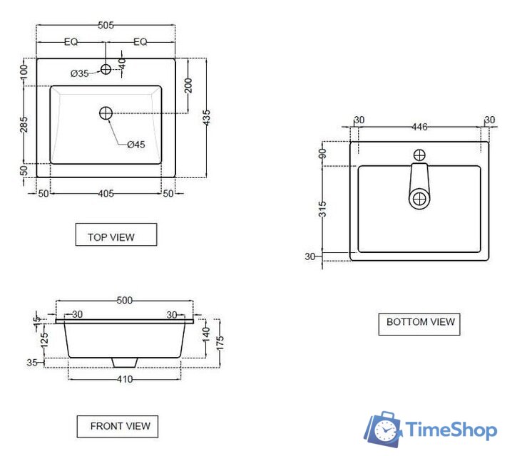 Умывальник Jaquar KUS-WHT-35601 - Изображение №2 — Интернет-магазин Time-Shop