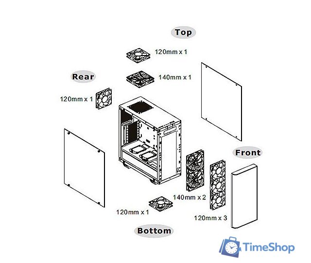 Корпус Thermaltake View 21 TG - Изображение №22 — Интернет-магазин Time-Shop