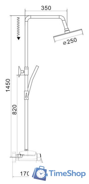 Душевая система  Rose R1136H - Изображение №2 — Интернет-магазин Time-Shop