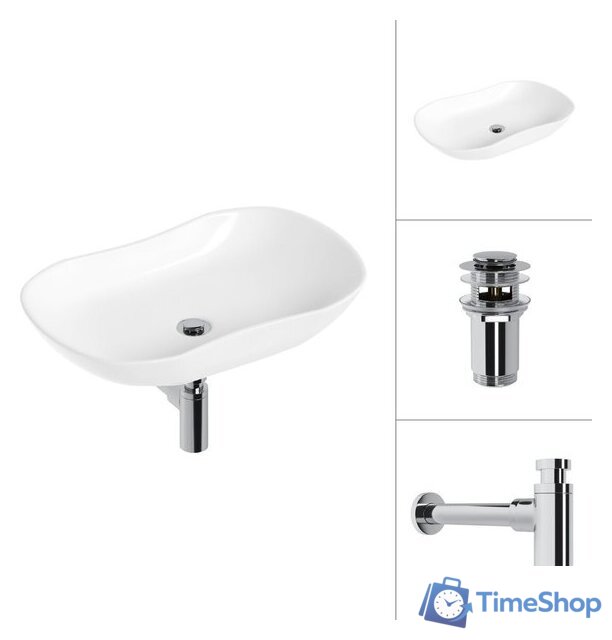 Умывальник Lauter 21570 + клапан 21190CH + сифон 21635CH (хром) - Изображение №1 — Интернет-магазин Time-Shop