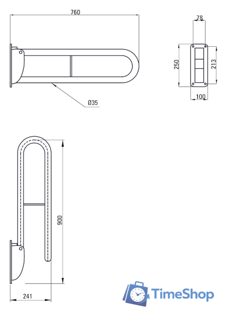 Держатель для полотенца Deante Vital NIV 041D (полированная сталь) - Изображение №3 — Интернет-магазин Time-Shop