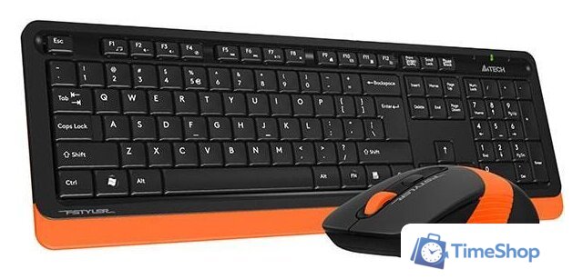 Офисный набор A4Tech Fstyler FG1010 (черный/оранжевый) - Изображение №4 — Интернет-магазин Time-Shop