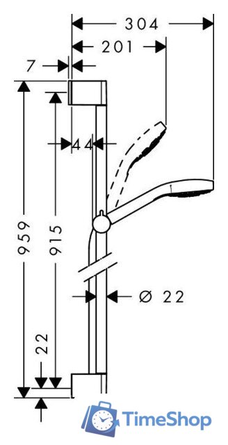 Душевой гарнитур  Hansgrohe Croma Select E Multi [26590400] - Изображение №3 — Интернет-магазин Time-Shop