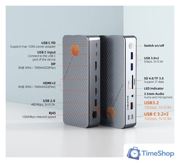 Док-станция Cabletime CT-DK142-AG - Изображение №2 — Интернет-магазин Time-Shop