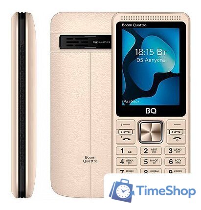 Кнопочный телефон BQ BQ-2455 Boom Quattro (золотистый) - Изображение №3 — Интернет-магазин Time-Shop