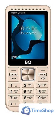 Кнопочный телефон BQ BQ-2455 Boom Quattro (золотистый) - Изображение №2 — Интернет-магазин Time-Shop