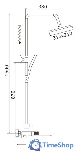 Душевая система  Rose R1896 - Изображение №2 — Интернет-магазин Time-Shop