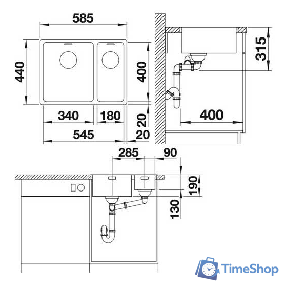 Кухонная мойка Blanco Andano 340-180-IF [522975] - Изображение №2 — Интернет-магазин Time-Shop