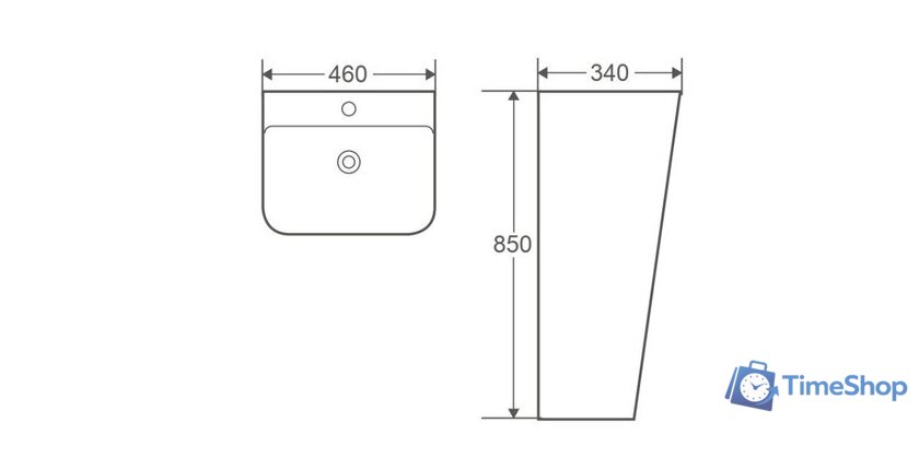 Умывальник WeltWasser LEERBACH 4438 GL-WT - Изображение №2 — Интернет-магазин Time-Shop