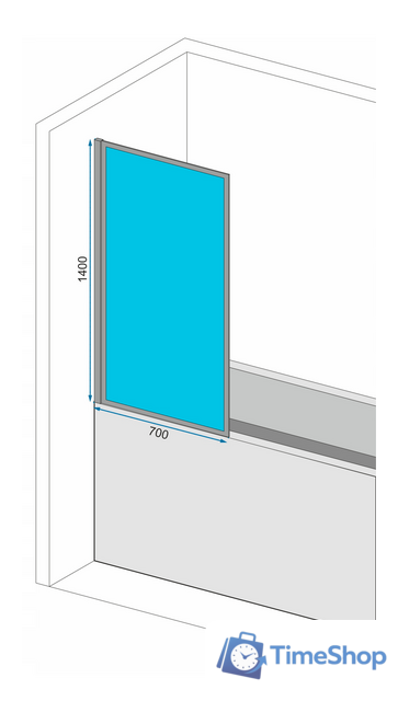 Стеклянная шторка для ванны Rea Lagos 70 - Изображение №6 — Интернет-магазин Time-Shop