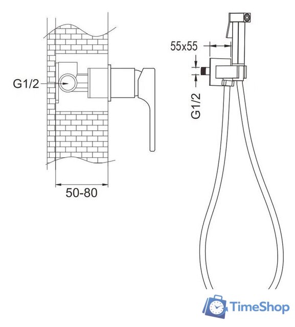 Гигиенический душ Rose R1005 - Изображение №2 — Интернет-магазин Time-Shop
