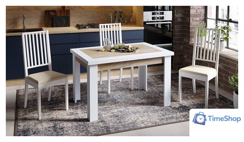 Кухонный стол Трия Хьюстон тип 4 (белый/дуб крафт золото) - Изображение №3 — Интернет-магазин Time-Shop