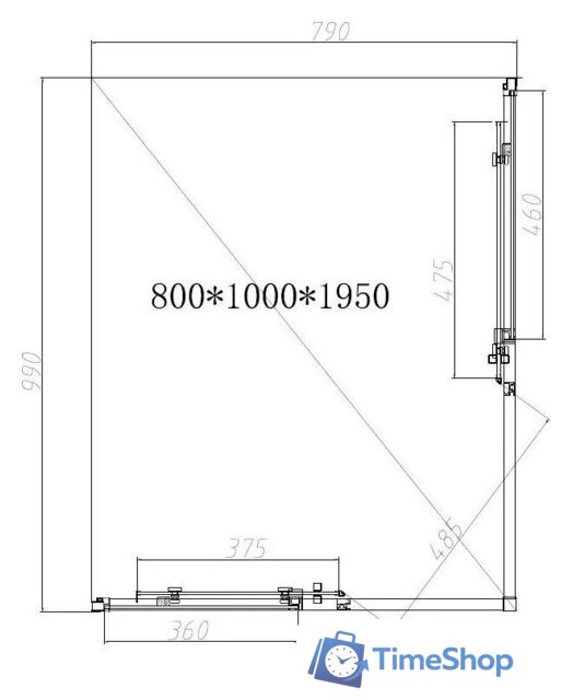 Душевой уголок Vincea Slim-N VSS-4SN8010CLG - Изображение №5 — Интернет-магазин Time-Shop