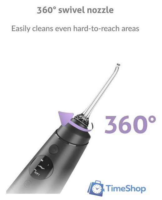 Ирригатор  TrueLife AquaFloss Compact C300 (черный) TLF778444 - Изображение №4 — Интернет-магазин Time-Shop