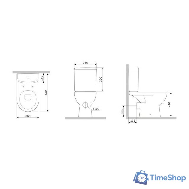 Унитаз напольный AM.PM Gem FlashClean C908600SC - Изображение №7 — Интернет-магазин Time-Shop