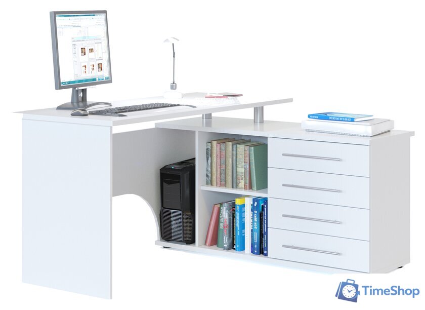 Стол Сокол КСТ-109 правый (белый) - Изображение №1 — Интернет-магазин Time-Shop