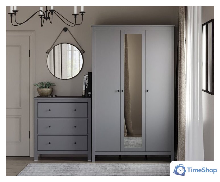 Комод Mio Tesoro Сага 3 ящика 2.08.02.020.4 (серый) - Изображение №6 — Интернет-магазин Time-Shop