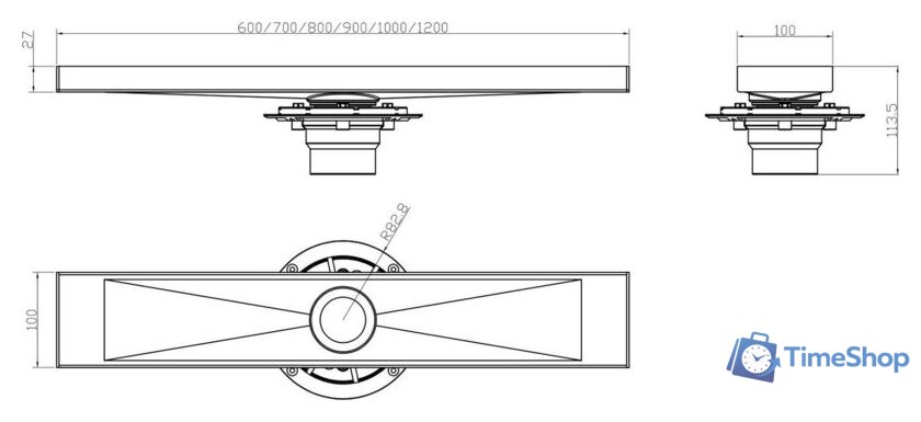 Трап/канал Lauter 2120861-i IH 600x100 (хром) - Изображение №9 — Интернет-магазин Time-Shop