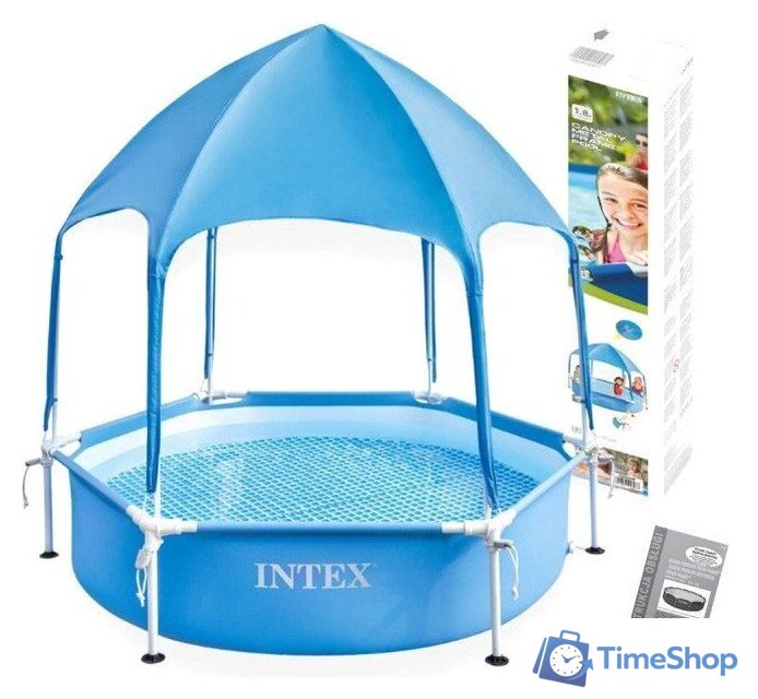 Каркасный бассейн Intex Metal Frame с навесом 28209NP (183x38) - Изображение №1 — Интернет-магазин Time-Shop